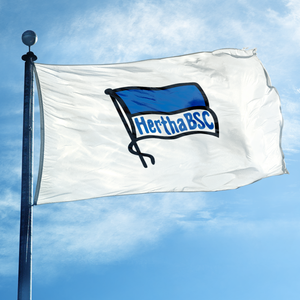 Bandera del Club de Fútbol Hertha BSC Berlín, Estandarte Blanco con Logotipo para Aficionados de la Bundesliga - Product Image 1