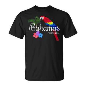 Camiseta Tropical con Estampado de Loro de Nassau, Bahamas, Ropa para Vacaciones en la Playa - Product Image 1