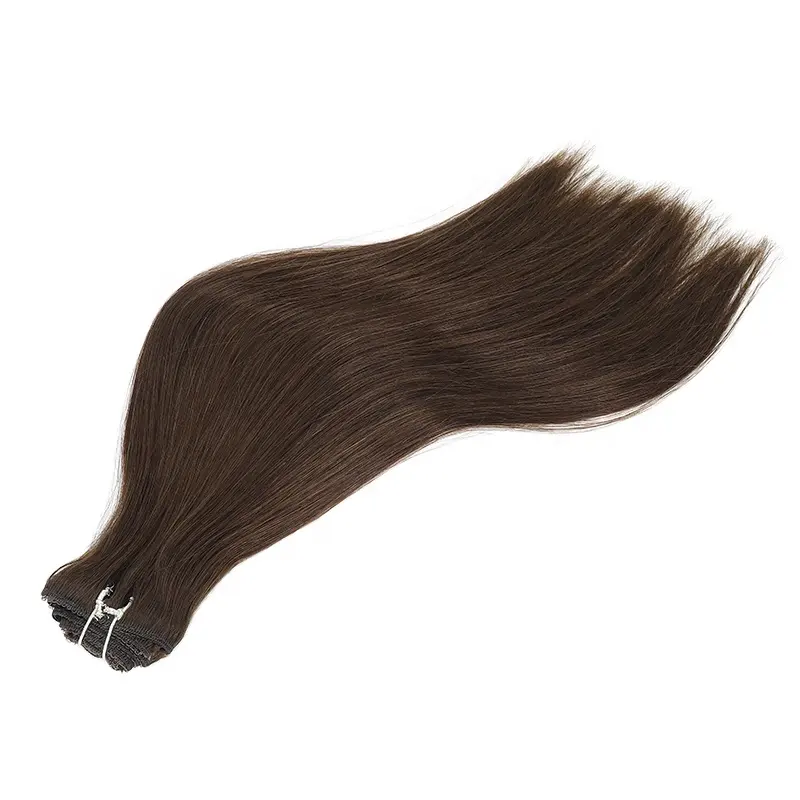 Donkere Kleur Full Cuticula 100% Human Russische Remy Hair Extensions Clip In Haar Voor Vrouw