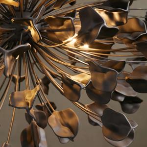 Kreative elegante organische handgemachte Ebenholz Keramik Blüten blätter Kronleuchter für Wohnzimmer Badezimmer bedeckt Patios - Product Image 3