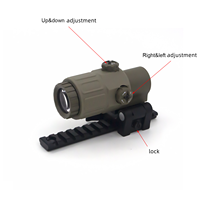 Tactical Prism Scope G33 Magnifier Sight Switch Side Mount Quick Release Mount Aluminum Housing 3X Magnification 20mm/21mm Fit