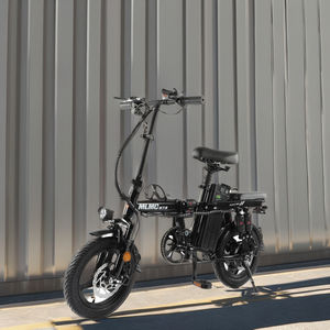 Vélo électrique - Vélo électrique pliable sans balais 400W pour adultes, batterie lithium intégrée 48V, roue de 14 pouces, double suspension, écran LED - Product Image 1