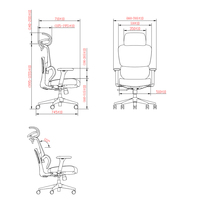Chaise de bureau de luxe à dossier haut, chaise de travail réglable en maille, chaise d'ordinateur confortable avec accoudoirs