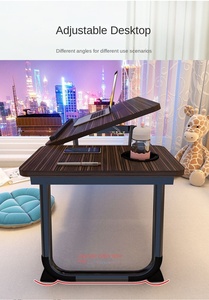 โต๊ะแล็ปท็อปพับได้ปรับมุมได้โต๊ะคอมพิวเตอร์โลหะพลาสติกดีไซน์เรียบง่ายสำหรับบ้านสำนักงานหอพักคุณลักษณะพับได้ - Product Image 4