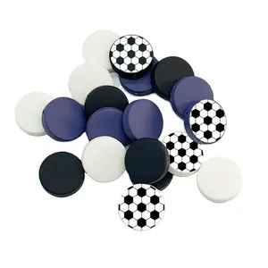 New arrival custom designs pen topper 27*27 mm round America football team NFL baseball silicone focal beads for pens