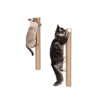 Penggaruk Kucing Kayu Solid untuk Dinding Dalam Ruangan & Tiang Garuk Mainan Hewan Peliharaan untuk Hiburan Gaya Sederhana Semua Musim