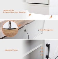 Meuble TV ferme moderne 3 en 1 pour TV jusqu'à 85 "Centre de divertissement en bois avec rangement ouvert pour table console de salon