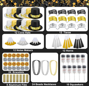 Chapeaux en papier scintillants pour le Nouvel An, diadèmes, collier de perles, bracelet, cornes, bruits de fête, accessoires <span class=keywords><strong>photo</strong></span> pour les jeux du Nouvel An, fournitures de fête - Product Image 6