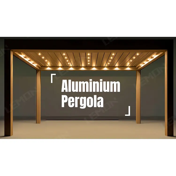 Pergola 3x6m 곡선 브래킷 Pergola 전기 전망대 개폐식 전동 Pergola Bioclimatica 알루미늄