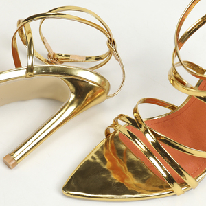 Sandalias de Tacón Alto con Punta Abierta y Diseño Cruzado, Estilo Europeo y Americano, Sexy y a la Moda, para Mujer, 2024 - Product Image 5