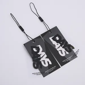 Custom Printed Logo Garment Hangtags Luxury Swing Tags with string Clear Plastic Transparent Frosted PVC hang tags for clothing