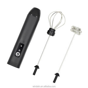 เครื่องทำฟองนมไฟฟ้าแบตเตอรี่สแตนเลส304 PP มือถือ USB ชาร์จไฟได้เครื่องตีไข่และตีไข่ - Product Image 1