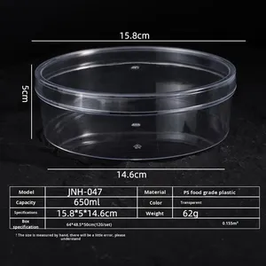 <span class=keywords><strong>Boîte</strong></span> de rangement ronde <span class=keywords><strong>en</strong></span> <span class=keywords><strong>plastique</strong></span> PS de qualité alimentaire transparente <span class=keywords><strong>avec</strong></span> <span class=keywords><strong>couvercle</strong></span> pour l'emballage alimentaire et la présentation de bijoux par Hoyun - Product Image 5