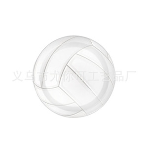 Ensemble de vaisselle jetable à thème volleyball (assiettes, serviettes, fourchettes) 40-60 pièces pour fête d'anniversaire, vaisselle de table ronde découpée, respectueuse de l'environnement - Product Image 2