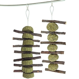 Small Animal <strong>Toy</strong>, <strong>Pet</strong> Snack <strong>Toy</strong> with Grass Cake, Apple Wood Chewing Sticks Natural Grass Ball <strong>Rabbit</strong> Hamster Guinea Pig - Product Image 1