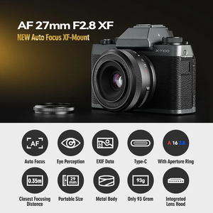 TTArtisan-lente De Camara F2.8 De Enfoque Automatico, Montaje Fujifilm XF Para XA7, XT30, <span class=keywords><strong>XPRO</strong></span>, XE4, XS10, 27mm - Product Image 3