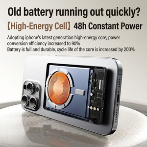 HXB 10000mAh <span class=keywords><strong>แบ</strong></span><span class=keywords><strong>ต</strong></span>เตอรี่สำรองแม่เหล็กไร้สาย PD 20W <span class=keywords><strong>ชาร์จ</strong></span>เร็ว อลูมิเนียมอัลลอยด์ บางเฉียบ พกพาสะดวก - Product Image 4