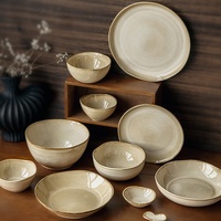 Vaisselle en céramique vintage, plats de forme irrégulière déformés au four, assiettes en porcelaine, bols, assiettes à sushi/sashimi/steak, hôtels