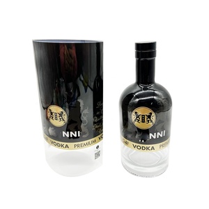 Custom Printing Metal Gold Shrink Sleeve <strong>Label</strong> PET Heat Shrink Wrap <strong>Label</strong> for <strong>Vodka</strong> Wine Cocktail Bottle - Product Image 2