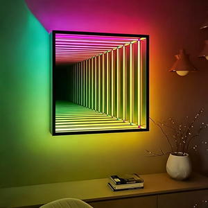 Espejo Infinito LED Decorativo de Pared, Túnel de Luz 3D, Blanco Cálido 3000K, Montaje Fijo Interior - Product Image 2