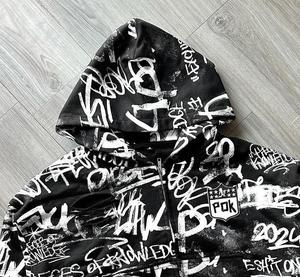 เสื้อมีฮู้ดซิปโลหะเต็มตัวผ้าเฮฟวี่เวทผ้าพิมพ์ลายดิจิทัลมีรอยขาด - Product Image 2