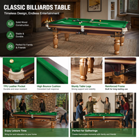 Flower Legs Home Five Points Training Pool Table Standard American Billiards Solid Wood Parent-Child Billiards Wholesale