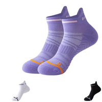 Chaussettes de sport respirantes et rembourrées pour hommes, avec compression et protection de la cheville, idéales pour la course à pied, pour jeunes, avec revers tricoté pour l'automne.