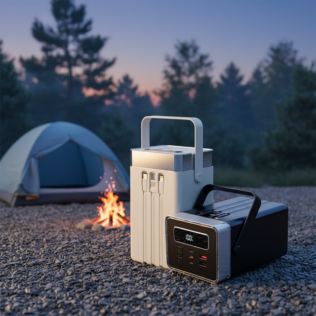 Portable Power Station 10000mAh Fast Charging Power Bank With Built in Cable PD 22.5W LED Display Camping Emergency Charger
