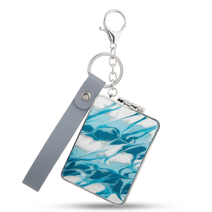 Wholesale Custom Rectangular Acetate Acrylic Compact <strong>Mirror</strong> Keychain with <strong>Leather</strong> <strong>Strap</strong> Double Sided Foldable Pocket <strong>Mirror</strong> - Product Image 5