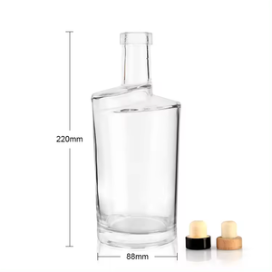 Vente en gros de 700ml clair rond en <span class=keywords><strong>verre</strong></span> Gin <span class=keywords><strong>Rhum</strong></span> Tequila Vin Liqueur Alcool Bouteille de 750ml Vodka Whisky Bouteille en <span class=keywords><strong>verre</strong></span> avec liège - Product Image 4