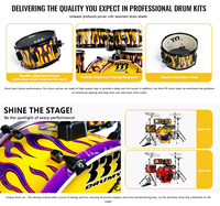 PD Professional Percussion Low-frequency Wooden Double Tier Portable Children's Drum Set Double Oily Skin Drum Heads Full-size