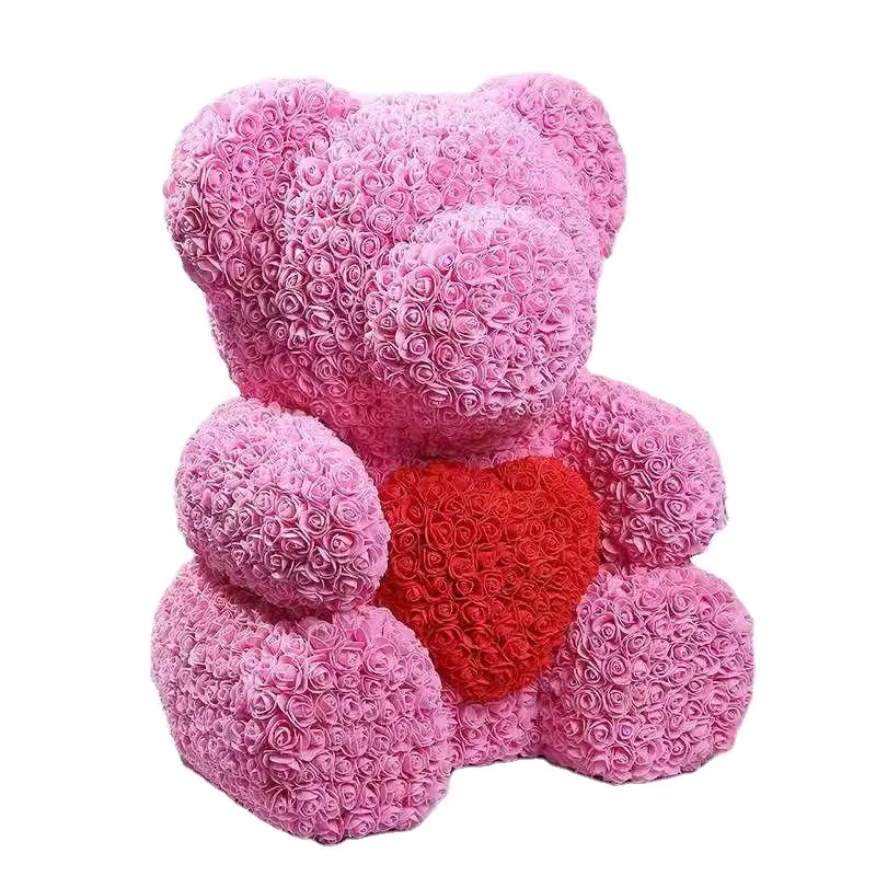 Wholesale rose bear foam rose bear best price 70cm rose bear