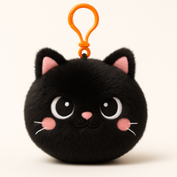 OEM personnalisé expression émotionnelle chat oreiller en colère heureux anthropomorphe porte-clés sac à dos pendentif peluche jouet poupée cadeau