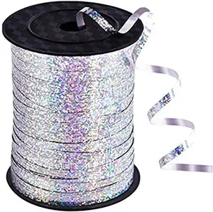 100Yards Silver Ribbon Curling Birthday Party Supplies Craft Florist Flowers Balloon Shiny Metallic Roll Wrapping Ribbon