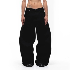 <span class=keywords><strong>Jeans</strong></span> in denim selvedge <span class=keywords><strong>nero</strong></span> puro giapponese vintage americano da 15 once, taglio ampio e curvo, vestibilità comoda, pesante - Product Image 3