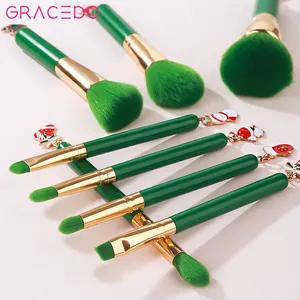 Gracedo Makeup Brush Set Synthetic Green 8PCS Christmas Private Label Makeup Brush Maquillaje Cosmetic Make Up Brushes Set