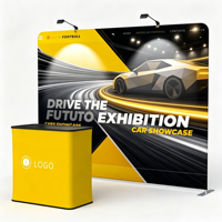 Support d'affichage publicitaire pliable rapide en alliage d'aluminium avec toile tendue pour stand de salon professionnel et conférence