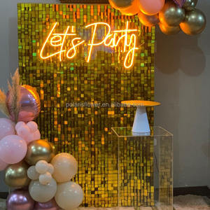 Décorations <span class=keywords><strong>de</strong></span> mariage scintillantes à paillettes dorées Panneau <span class=keywords><strong>de</strong></span> toile <span class=keywords><strong>de</strong></span> fond mural Publicité Superbe miroir étincelant Carré Shimmer Wall - Product Image 2