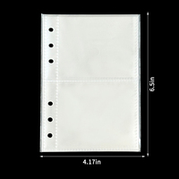 Protectores de Hojas A6 para Carpeta de 6 Anillos, 10 Hojas, Protectores de Páginas Transparentes, Fundas de Plástico para Álbumes de Fotos, Protector de 2 Bolsillos