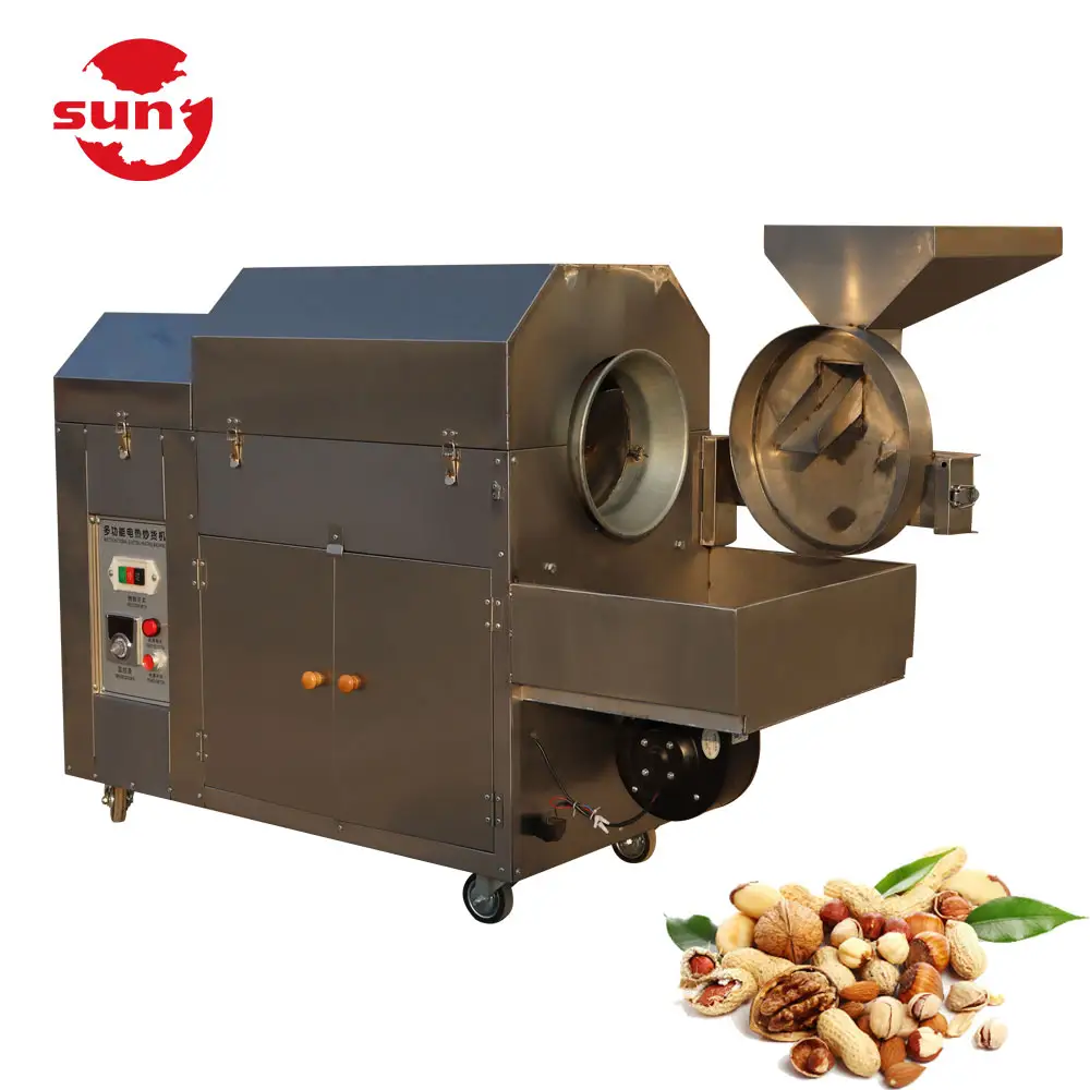 Stainless steel mini electricity heating cashew nut roasting machine small type sunflower seeds peanut roaster