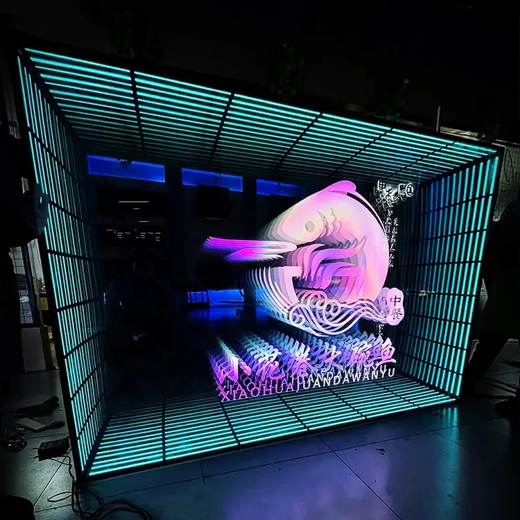 Profesional Cina Kustomisasi Luar Ruangan Tahan Air 3d Infinity Cermin Led Tampilan Lantai Dansa DIY Abyss Kata Tanda Dekorasi