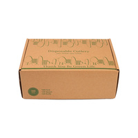 Usine personnalisé bois de bouleau biodégradable 160mm 180mm ensemble de couverts en bois boîte ensembles de vaisselle en bois jetables