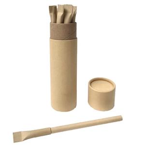 Custom logo Eco Friendly Recyclable Kraft Rolling Paper Ball Pen Set with Gift Box - Product Image 4