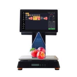 थोक कस्टम ऑल इन वन एआई 15.6 इंच डुअल टच स्क्रीन इलेक्ट्रॉनिक डिजिटल पॉस सिस्टम मशीन वेइंग स्केल - Product Image 1