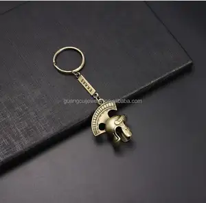 फैशन कस्टम डिज़ाइन मेटल स्मारिका 3डी मिनी स्पार्टन हेलमेट चाबी का गुच्छा