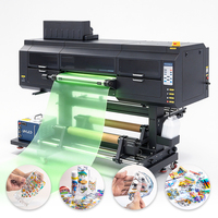 Mesin Printer UV DTF Hansen 4 Head 3200DH 3D Crystal Label Sticker Printing untuk Film AB, Kaca, Akrilik, dan Logam, ukuran 60cm A1