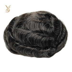 Parrucchino da <span class=keywords><strong>uomo</strong></span> all'ingrosso per fabbriche, in pelle sottile naturale, con <span class=keywords><strong>capelli</strong></span> Remy indiani e chiusura in pizzo dal design ottimizzato - Product Image 4
