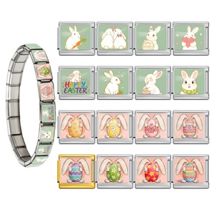 Vente en gros usine : Breloque italienne tendance Lapin de Pâques pour <span class=keywords><strong>bracelet</strong></span> en acier inoxydable 9 mm, pour la création de bijoux DIY pour femmes et hommes - Product Image 1