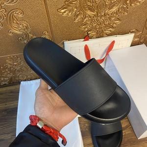 Summer Casual Genuine Leather Women's <b>Slide</b> Slippers Fashion Designer Flat Fashion High Quality Designer Slippers for Ladies - Product Image 1