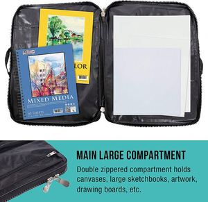 BSCI Factory Art Supply - Mochila Portafolio de Nailon Negro para Materiales de Arte, Tamaño: 19" x 26" - Bolsa de Transporte para Artistas - Product Image 3